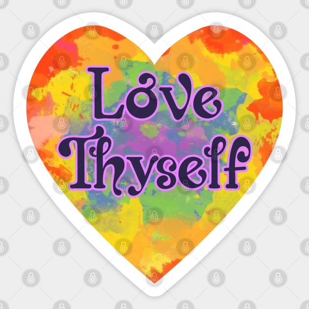 Love Thyself Tie Dye Heart Self Care Sticker by RongWay